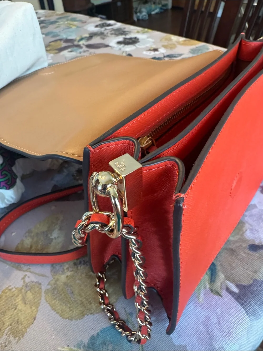 Tory Burch Poppy Crossbody Bag with Chain Strap and matching billfold/wallet